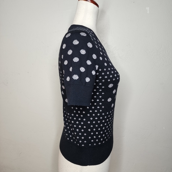 NWT Marc by Marc Jacobs‎ Black and Silver Polka Dot Crew Neck Sweater Size Small - Picture 5 of 10